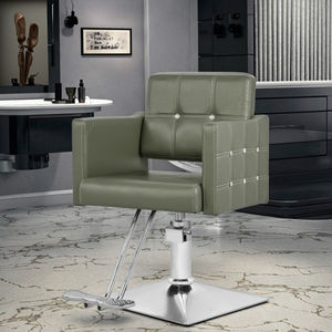 Fauteuil de barbier classique inclinable avec repose-pieds en cuir synthétique plastique PET pour salon de coiffure Utilisation de la coupe de cheveux EVA Acier inoxydable - Product Image 2