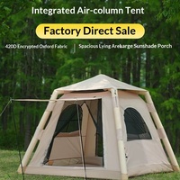 Tente gonflable portable de luxe entièrement automatique en tissu Oxford, 4 saisons, pour camping extérieur, protection solaire, résistante au froid, installation facile, pour la famille