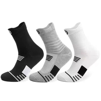 Lot de 3 chaussettes de compression noires pour le basketball, performance, amorti, athlétiques, courtes, pour la course et le cyclisme, pour hommes et femmes, tricotées, ODM
