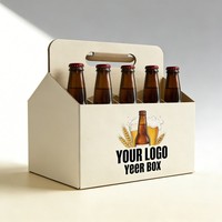 Boîte à vin en carton d'impression numérique 2/4/6/8/10 packs, transporteur de bière portable en gros, le moins cher