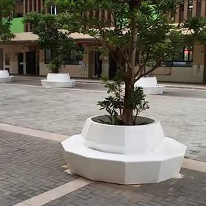 Banc de jardin en fibre de verre résistant aux UV B80 |   Chaise d'attente commerciale robuste, pot à plantes pour école, bibliothèque, salon - Product Image 2