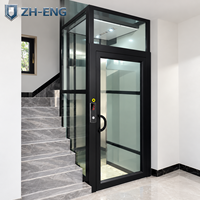 Ascensore Panoramico in Vetro per Passeggeri, Cabina in Acciaio Inox, Ascensore Idraulico a Trazione per Villa, Casa, Hotel Residenziale