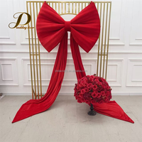 Grand nœud géant en velours rouge pour Noël, mariage, événements, décoration de fond de scène, vente en gros