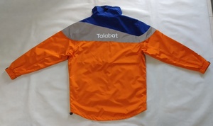 Imperméable en tissu imprimé personnalisé <span class=keywords><strong>pour</strong></span> hommes, <span class=keywords><strong>veste</strong></span> de <span class=keywords><strong>scooter</strong></span> réfléchissante orange bleu <span class=keywords><strong>pour</strong></span> la livraison de nourriture, col montant à capuche imperméable - Product Image 3