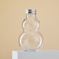 Nouvelle conception en forme de gourde, bouteille de boisson en plastique de 500 ml (16 oz), qualité alimentaire, rechargeable, bouteille de boisson en plastique de 16 oz (500 ml)