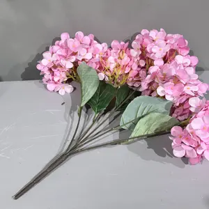 Produto de venda quente flores falsas ramos de hortênsias flores artificiais para decoração de casamento em casa