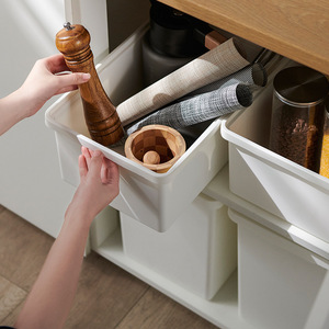 Storage <b>Box</b> Clothing Organizer Plastic With Lid Stackable Large Capacity Household Use Rectangle Solid Color - Product Image 3