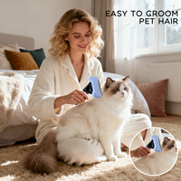 Nouveaux produits de toilettage pour animaux de compagnie en acier inoxydable, peigne auto-nettoyant pour chiots et chiens, brosse pour animaux de compagnie