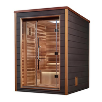 Fabricants de cabines de sauna électriques en bois massif infrarouges à lumière rouge pour 2 à 4 personnes, dôme de sauna intérieur/extérieur traditionnel OEM