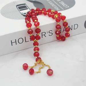YASEEN Tasbih Étnico de Cristal Sólido de 10 mm y 33 Cuentas Transparentes para Oración Islámica, para Hombres y Mujeres - Product Image 1