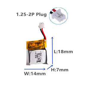 2 แพ็ค 3.7V 100mAh แบตเตอรี่ลิโพสำหรับ WLtoys V272, เชอร์เซอร์น CX-10 มินิควอดคอปเตอร์ เอสเทส โปรโต เอ็กซ์, ซินโคร เอ็กซ์ โดรน - Product Image 2