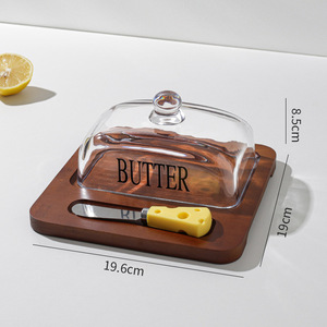 <span class=keywords><strong>Plateau</strong></span> de service haut de gamme <span class=keywords><strong>en</strong></span> bambou pour fromages et desserts, planche à pain créative avec couvercle pour beurre et spatule, idéal pour la cuisine - Product Image 6