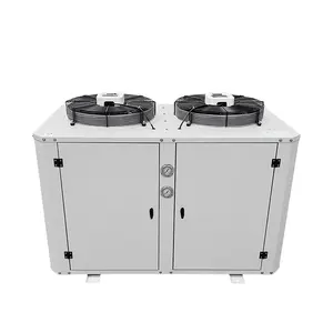 Condensador refrigerado por aire de aluminio de almacenamiento en frío tipo caja hermética de 15HP para unidad de condensación