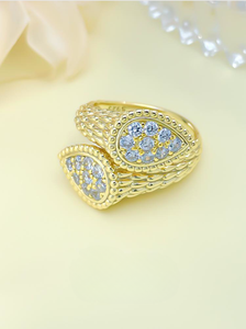 Anillo abierto de oro estilo <span class=keywords><strong>Instagram</strong></span> moderno y versátil con incrustaciones de diamantes de carbono de plata 925 europea y americana - Product Image 2