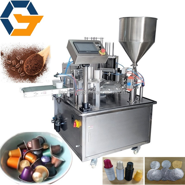 Aluminum Nespresso K Cup Coffee Capsules High Speed Auto Rotary Filling Sealing Machine Powder Multi-function Packaging