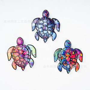 Aimants de réfrigérateur en résine imprimés en couleur en forme de tortue, lot de plusieurs pièces, autocollants magnétiques animaux, souvenir artisanal - Product Image 2