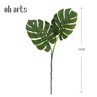 Oh Arts grosir Real Touch tanaman phildendron Monstera ornamen daun Monstera buatan untuk dekorasi pernikahan