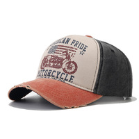 Gorra de Béisbol de 5 Paneles, Estilo Vintage Desgastado, Deportiva, para Motocicleta, Estilo Retro de Motociclista, Unisex, Ajustable, con Hebilla de Metal, de Sarga de Algodón