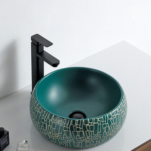 Lavabo de salle de bain moderne rond vert mat de luxe <span class=keywords><strong>CORONIS</strong></span>, capacité 9L, garantie 5 ans, montage sur comptoir, usage hôtelier - Product Image 2