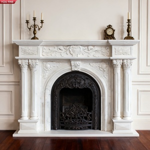 Cornice per Caminetto in Marmo Bianco Personalizzata YOUFINE, Decorazione di Lusso per Interni del Soggiorno - Product Image 2