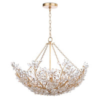 Lustre moderne de luxe en forme de fleur, en cristal, pour la décoration du salon, décoration de plafond dorée