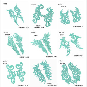 Appliques en dentelle de Venise hydrosolubles, brodées de feuilles baroques, couleur pastel vert mousse, effet miroir, pour robe Cottagecore DIY - Product Image 2