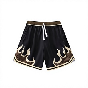 Hot Selling High Street Style Solid Mid Waist Men's Heat-Transfer Printed <b>Polyester</b> <b>Shorts</b> Beach Straight - Product Image 2
