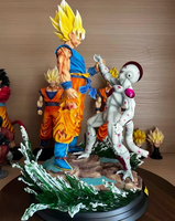 Estatua GK de Dragon Ball Z, Goku vs Frieza, Coleccionable de Anime para Fans, Resina con Luces LED, Escala 1/6, Pieza Perfecta para Exhibición