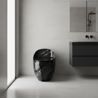 WC monobloc en céramique marbrée de style luxueux, à chasse d'eau siphonique, forme œuf, vente chaude en Asie centrale