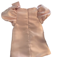 Robe de Soirée Princesse Rose Champagne en Satin pour Filles, avec Manches Bouffantes en Organza et Nœud, Robe de Cérémonie pour Enfants, Boutique de Robes de Demoiselle d'Honneur
