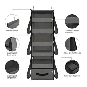 Hanging Closet Organizer <b>Collapsible</b> Hanging Closet Shelves Hanging Purse Handbag Organizer for Closet - Product Image 4