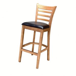 Recién llegado, silla de barra de altura de mostrador de madera, silla de Taburete cómoda negra para cocina, restaurante y bares - Product Image 1