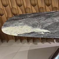 Ensemble de table basse de luxe moderne de haute qualité Table à thé nordique Pierre de luxe Pied en acier inoxydable Meubles de salon Table basse