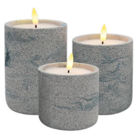 Bougie sans flamme LED avec cire véritable dans un pot en ciment écologique pour la décoration intérieure, les mariages et Diwali Pot en béton