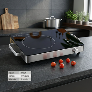 Placa de Cocina Eléctrica de Cerámica Moderna de 2000W, Estufa Portátil de Vidrio Plano, Cocina de Encimera Eficiente en Energía para el Hogar - Product Image 1