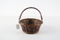 Panier cadeau en osier tressé avec poignée, doublure en coton amovible, panier de rangement rond en osier pour fruits, pique-nique, emballage cadeau de mariage