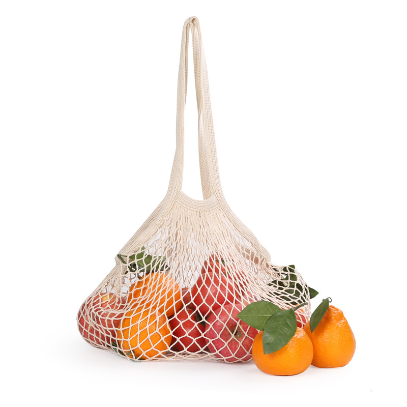 Amazon Organic Cotton Reusable Produce Bags Custom Net Tote Bag Washable Durable Cotton Mesh Bag For Fruit Vegetable Grocery