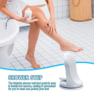 Zenidoo White No Drilling Plastic Suction Cup Anti-Slip Shower <b>Foot</b> <b>Rest</b> Grip Holder Wall-Mounted Pedicure <b>Foot</b> Pedal Easy - Product Image 5