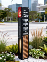 Support d'affichage directionnel portable, étanche et robuste en métal pour signalétique de guidage, idéal pour hôtels, centres commerciaux et événements