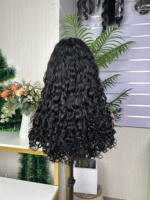 Cabello humano 100% natural de alta densidad 13*4 con ondas súper dobles tipo agua.
