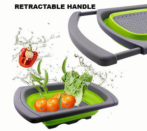 <span class=keywords><strong>Grande</strong></span> colino da cucina colino frutta verdura cestello colino colino pieghevole con manici allungabili - Product Image 4