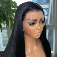 Pelucas al por mayor: Peluca de cabello humano con encaje frontal transparente HD 13x4, lisa, para mujeres afroamericanas, pre-arrancada con cabello de bebé