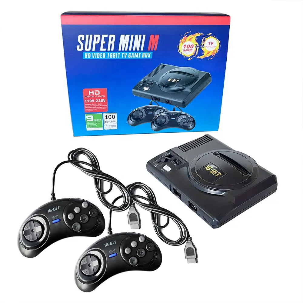 Stasiun Game TV Mini Output HD 16 Bit 100 Game Klasik Retro Dalam Konsol Video Game untuk MegaDrive