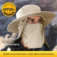 Chapeau de pêcheur unisexe à large bord respirant et à séchage rapide pour l'été, avec protection faciale, idéal pour la randonnée et la protection solaire, 100% polyester, motif panda