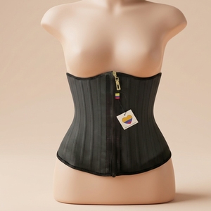 Corsetto Modellante con 25 Stecche in Acciaio, Chiusura a Zip e Ganci Interni, Lungo Davanti e Corto Dietro, Effetto Clessidra, per Contenere la Pancia - Product Image 1