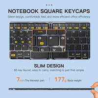 Clavier sans fil 61 touches USB Type C compatible multi-systèmes, ultra-plat et portable pour le bureau et les voyages