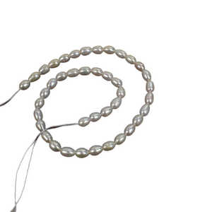 WENCHI 1021 Perles de riz d'eau douce naturelles économiques de 6 mm, blanches, en vrac, 37 cm par lot pour la fabrication de bijoux - Product Image 2