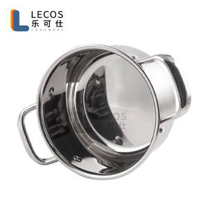 LECOS Articles de cuisine Vente en gros Lot de 6 casseroles à <span class=keywords><strong>induction</strong></span> en acier inoxydable avec couvercles en verre - Product Image 5