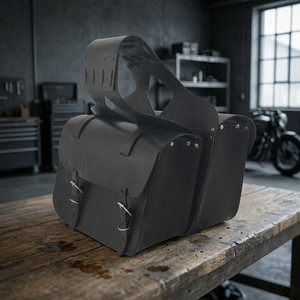 Sac de selle vintage pour femme en cuir véritable imperméable 25L, accessoire de moto de voyage - Product Image 3