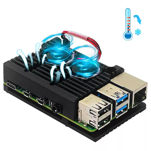 Aismartlink <span class=keywords><strong>Raspberry</strong></span> Pi 4B Aluminium-Kühl gehäuse (Doppel ventilatoren), <span class=keywords><strong>Raspberry</strong></span> Pi Metalls chutz gehäuse Kompatibel mit <span class=keywords><strong>4</strong></span>. Generation B. - Product Image 2